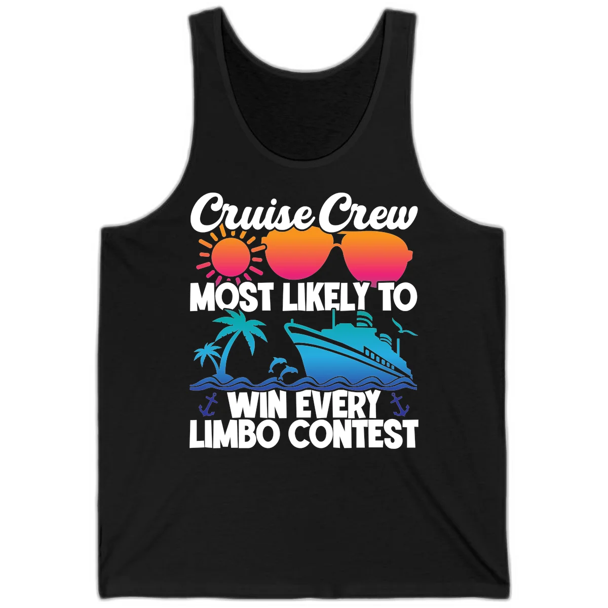 Cruise Crew Limbo Contest Tank Top in Black
