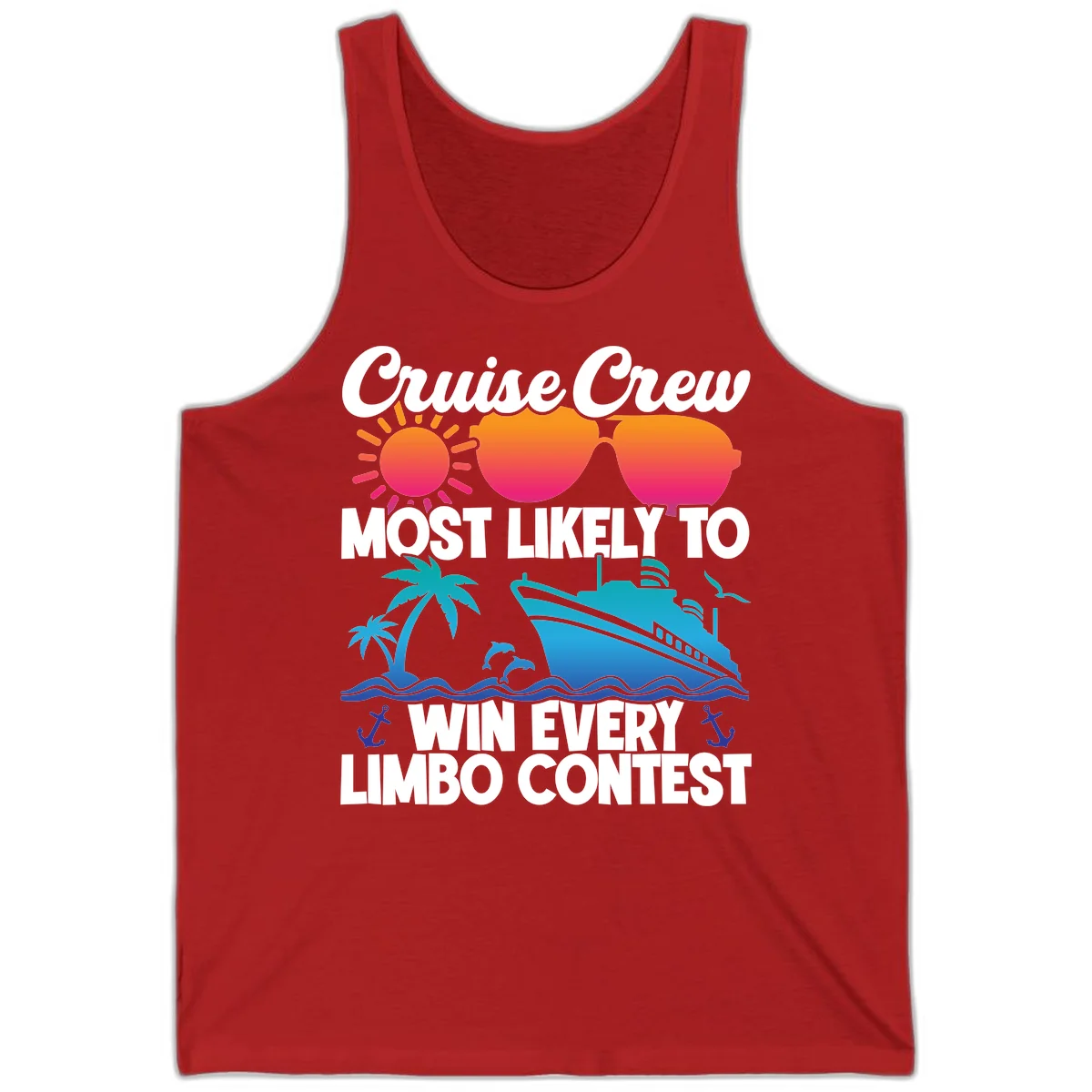Cruise Crew Limbo Contest Tank Top in Red