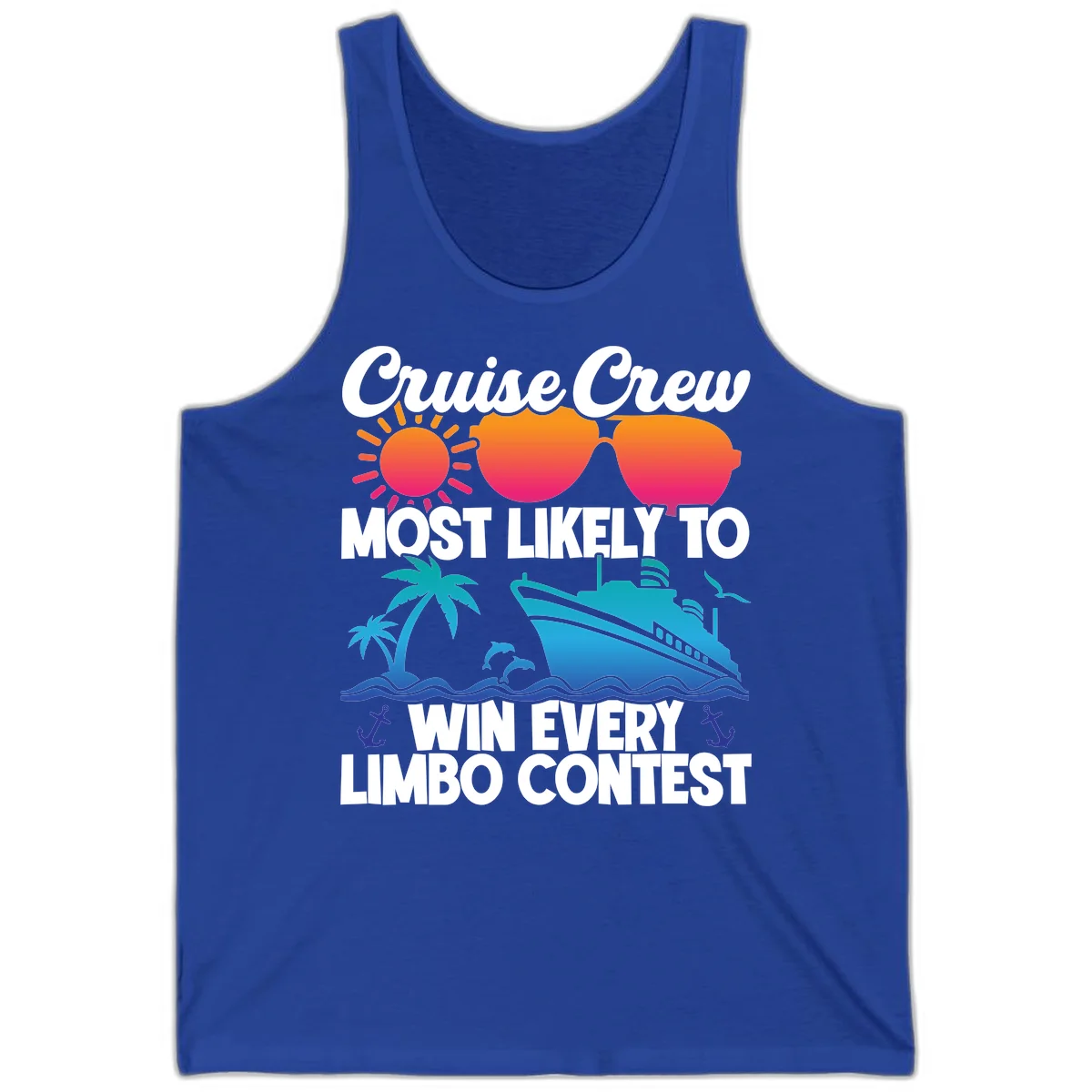 Cruise Crew Limbo Contest Tank Top in True Royal
