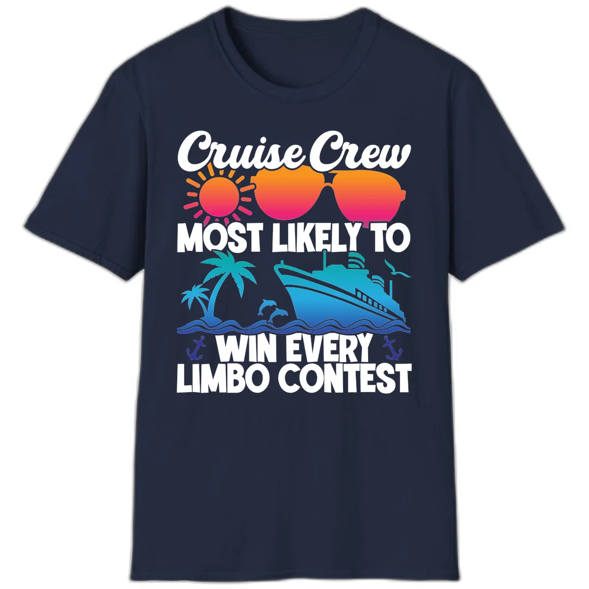 Cruise Crew Limbo Contest T-Shirt in Navy