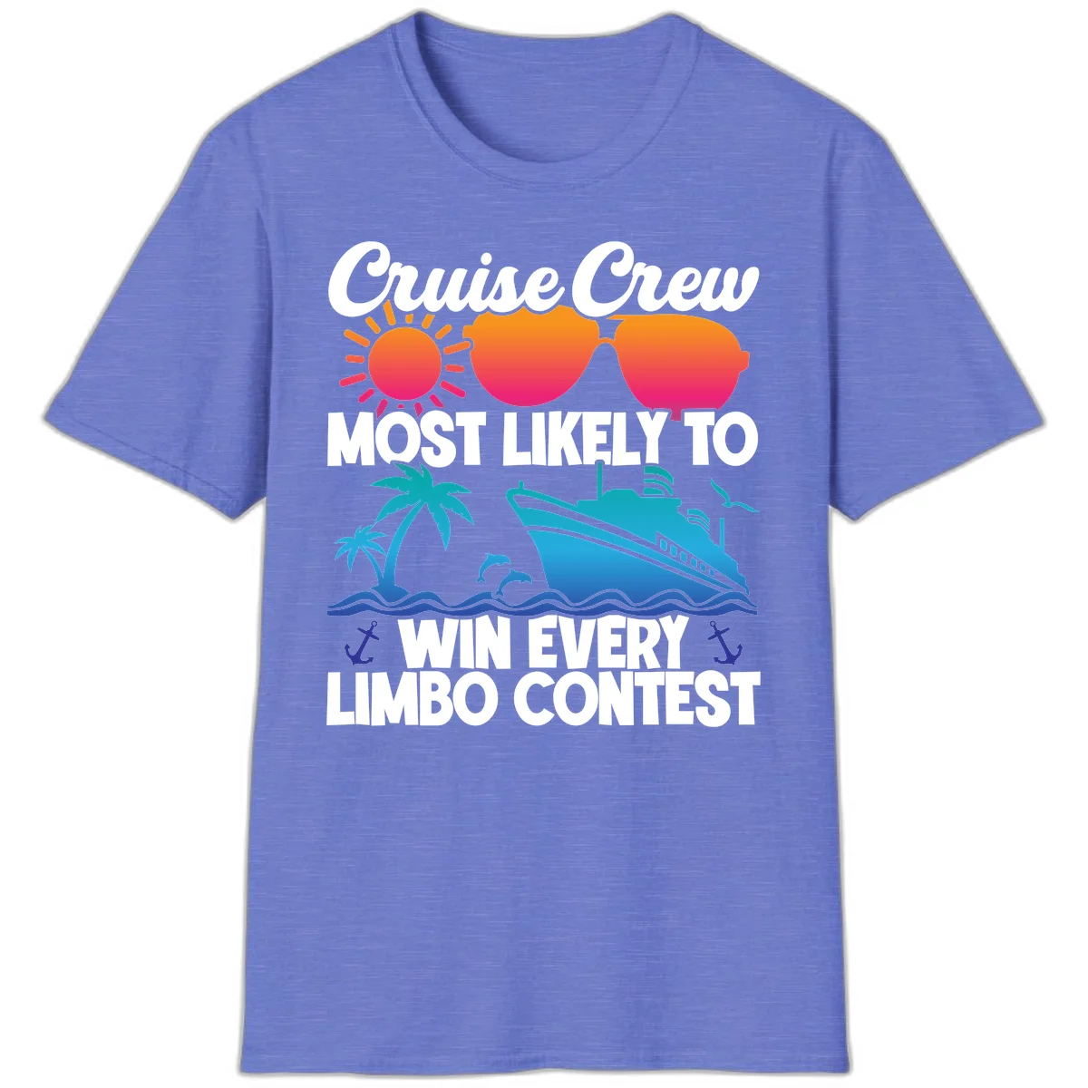 Cruise Crew Limbo Contest T-Shirt in Heather Royal