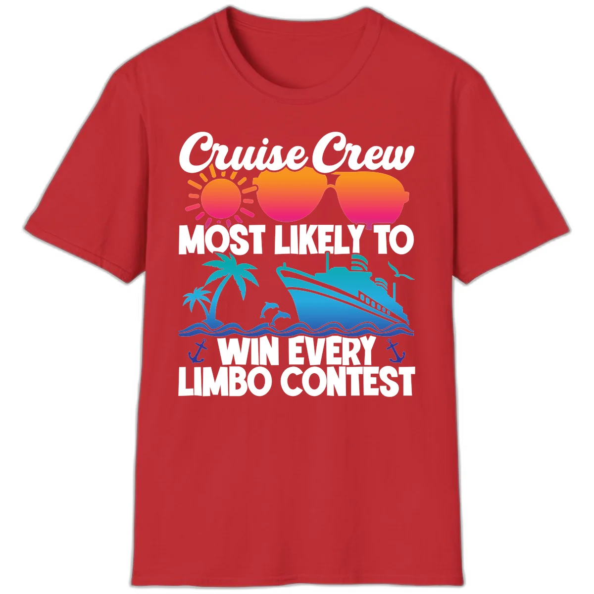 Cruise Crew Limbo Contest T-Shirt in Red