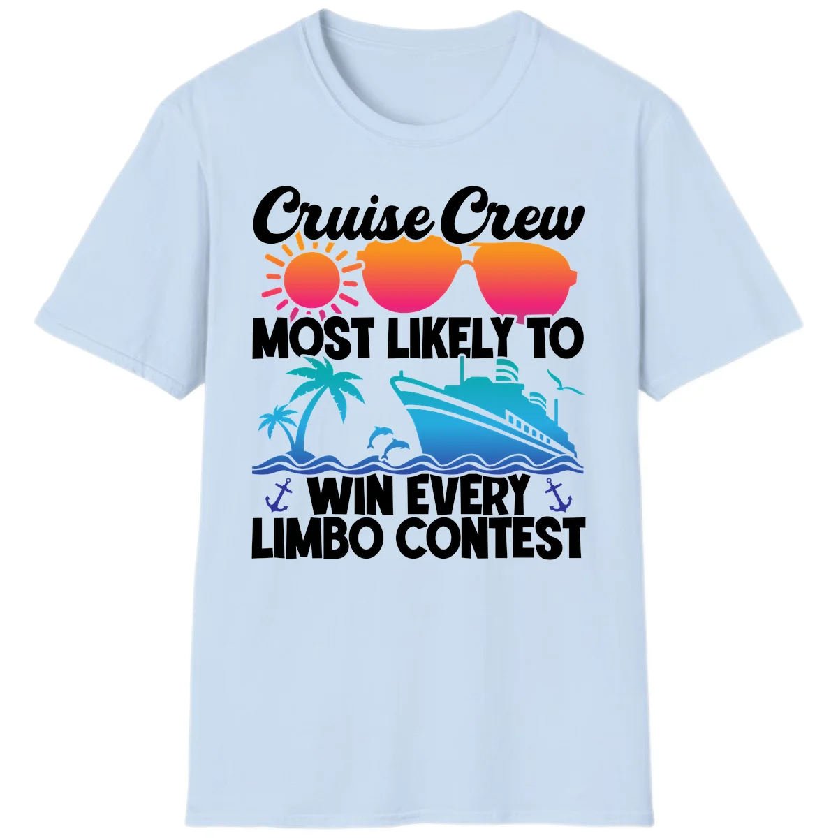 Cruise Crew Limbo Contest T-Shirt in Light Blue