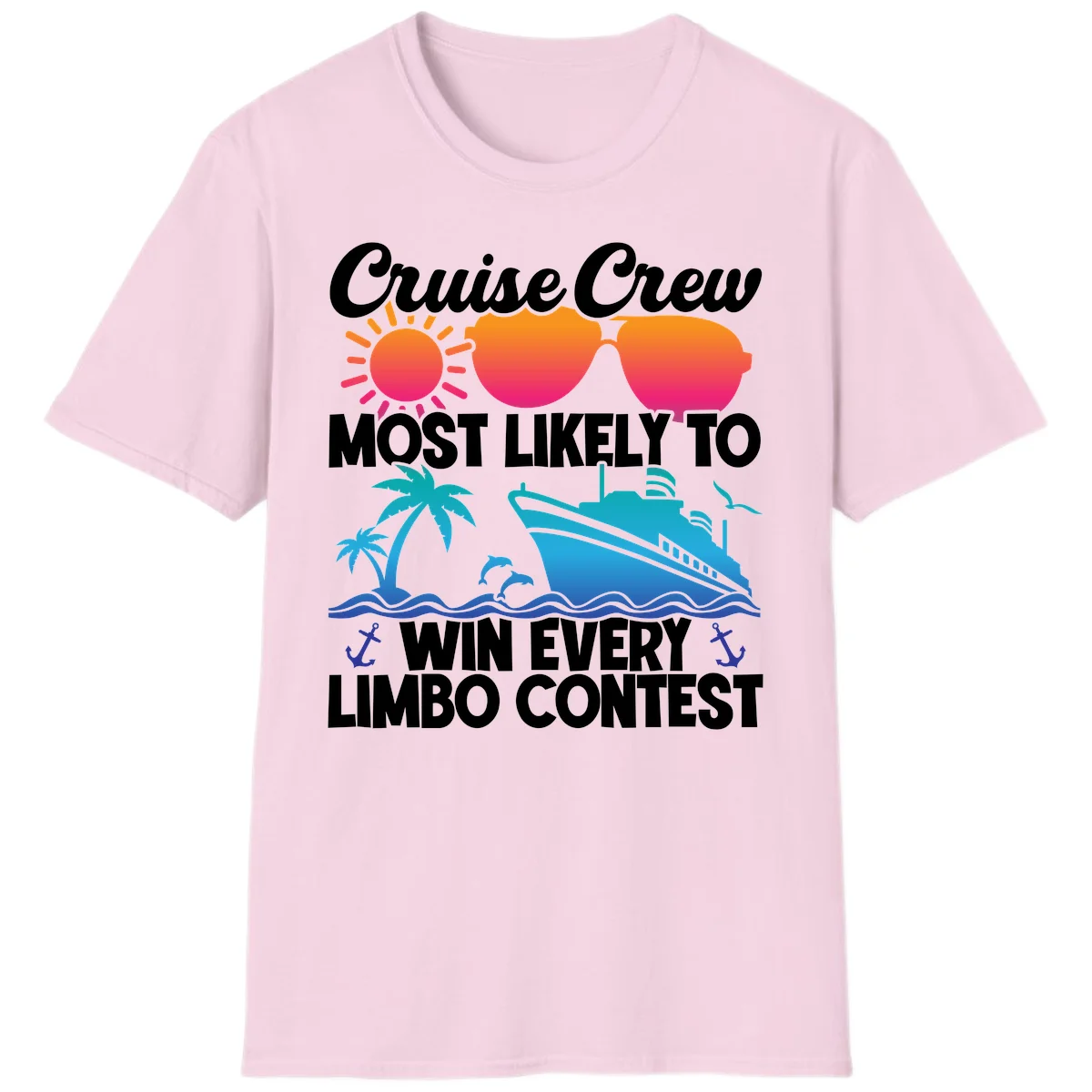 Cruise Crew Limbo Contest T-Shirt in Light Pink