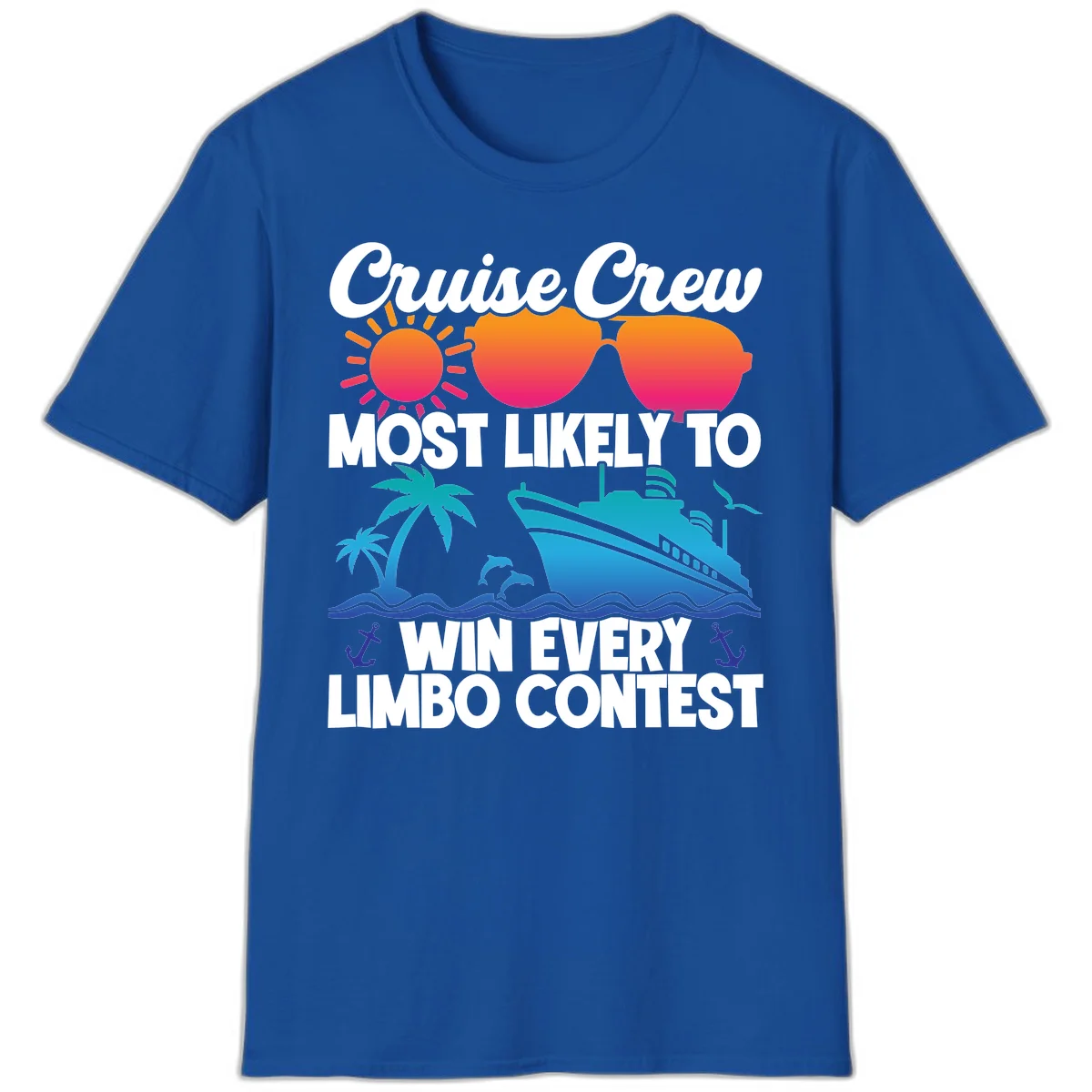 Cruise Crew Limbo Contest T-Shirt in Royal