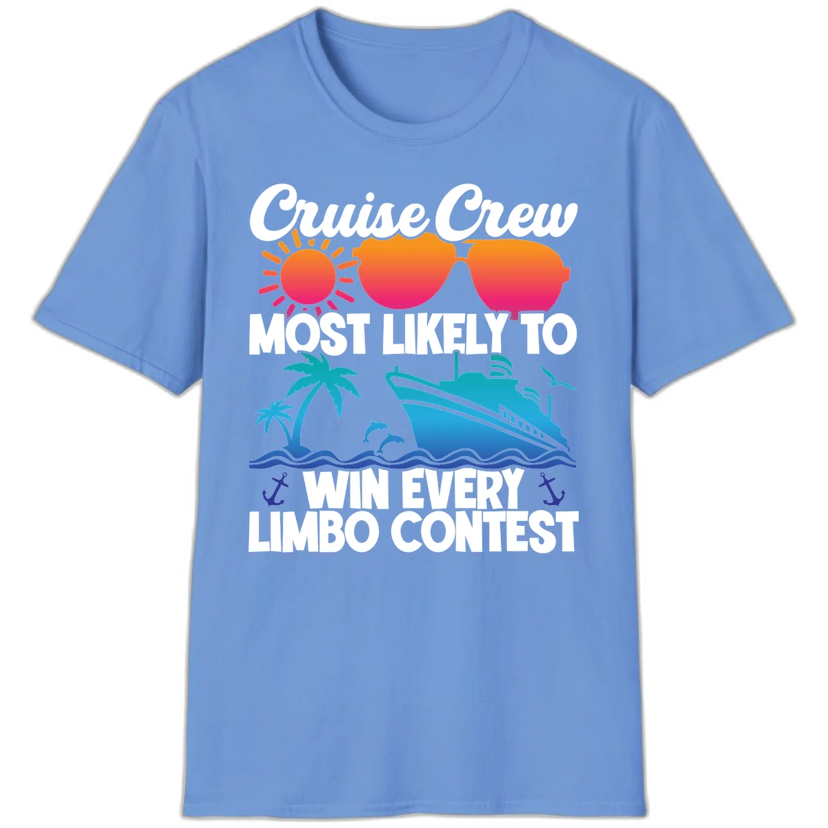 Cruise Crew Limbo Contest T-Shirt in Carolina Blue