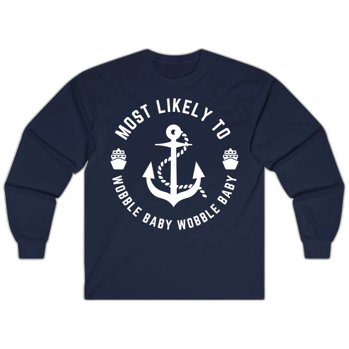 Most Likely To Wobble Baby Wobble Long Sleeve in Navy