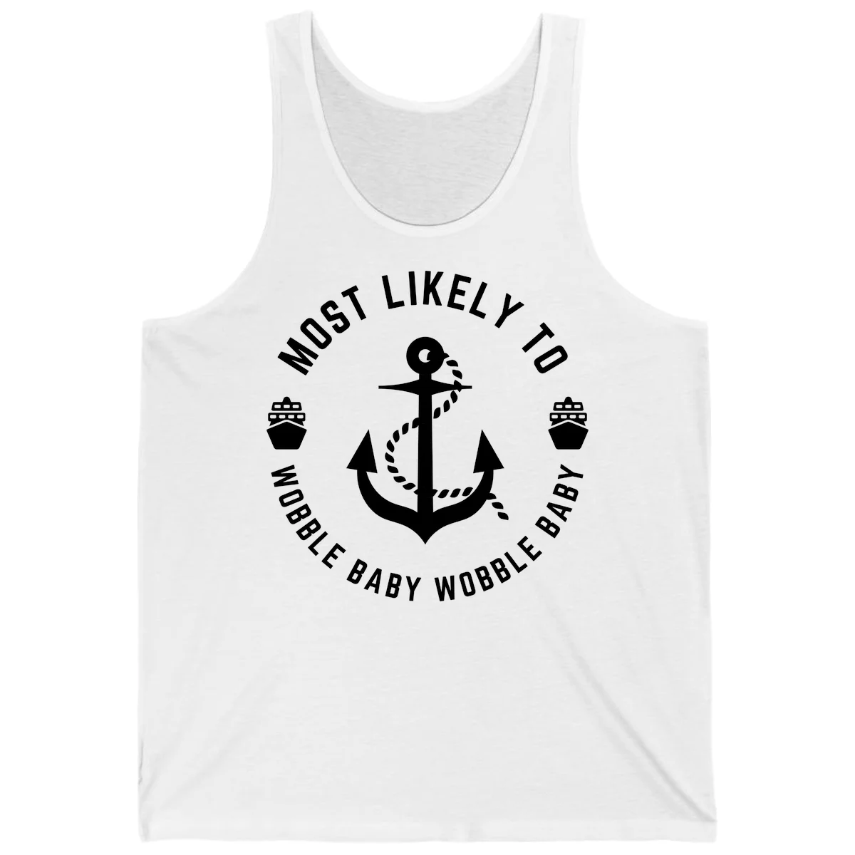 Most Likely To Wobble Baby Wobble Tank in White