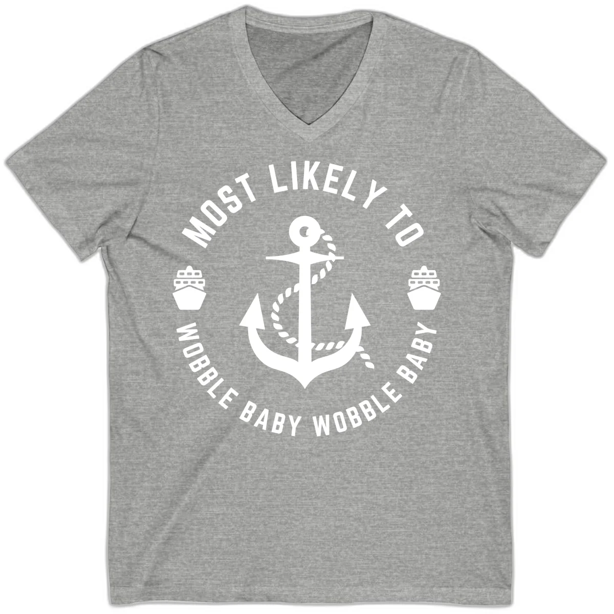 Most Likely To Wobble Baby Wobble V-Neck in Athletic Heather