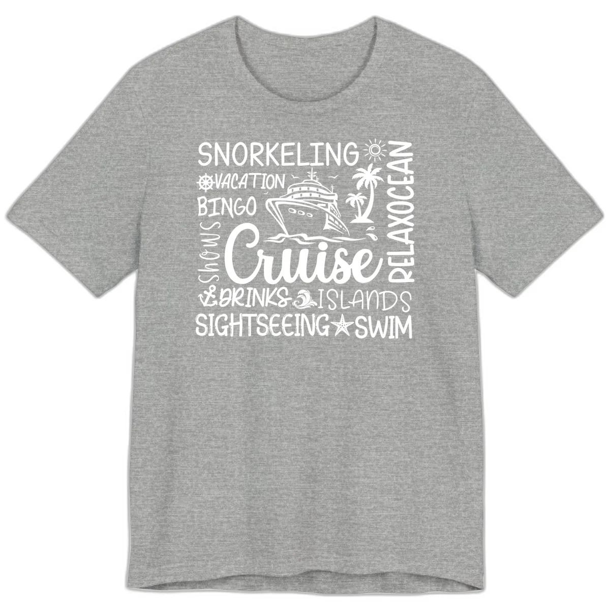 Cruise Word Cloud Vacation Premium T-Shirt in Athletic Heather