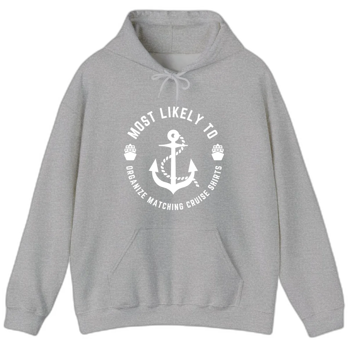Most Likely To Organize Matching Cruise Shirts Hoodie in Sport Grey