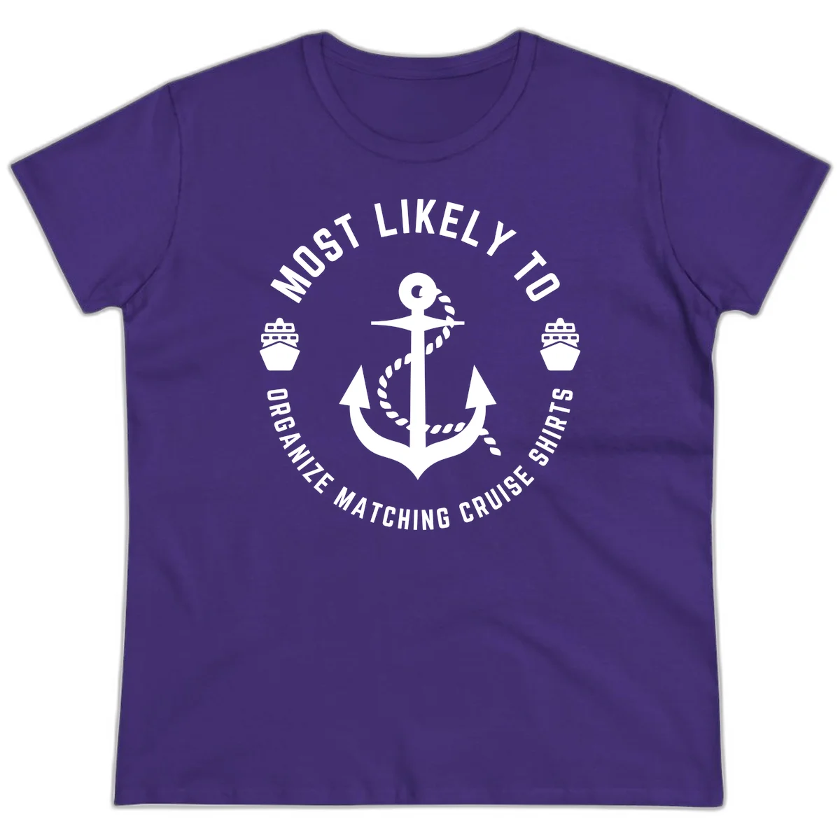 Most Likely To Organize Matching Cruise Shirts Ladies Tee in Purple