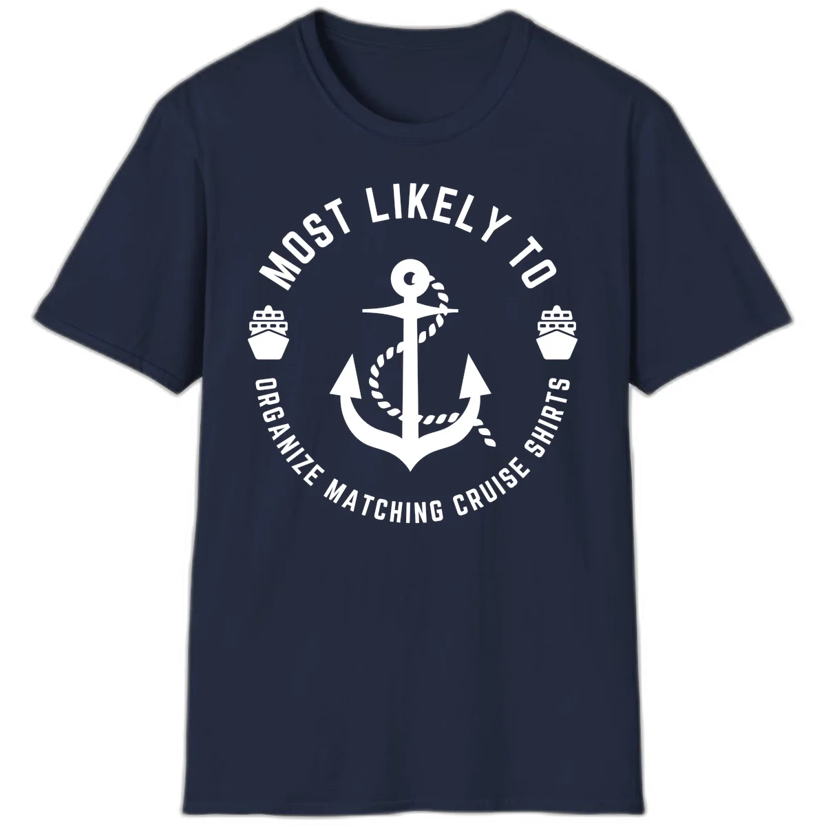 Most Likely To Organize Matching Cruise Shirts T-Shirt in Navy
