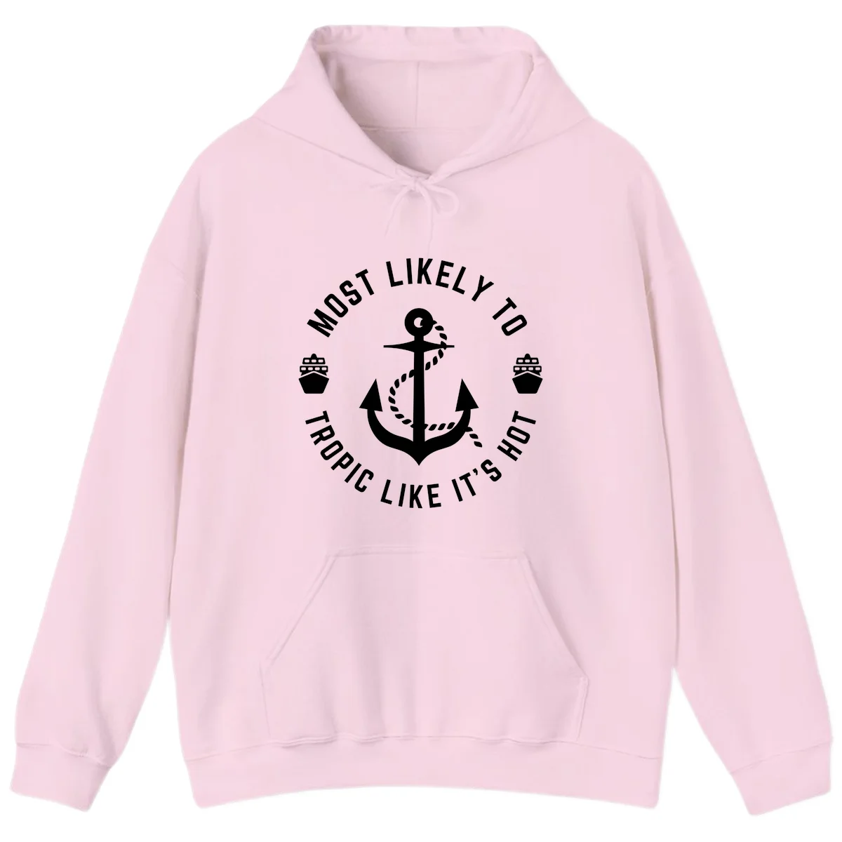 Most Likely To Tropical Like It's Hot Hoodie in Light Pink