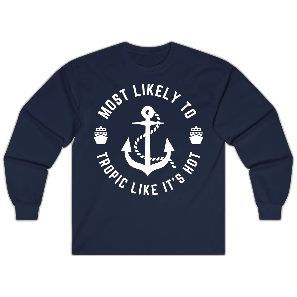 Most Likely To Tropical Like It's Hot Long Sleeve in Navy