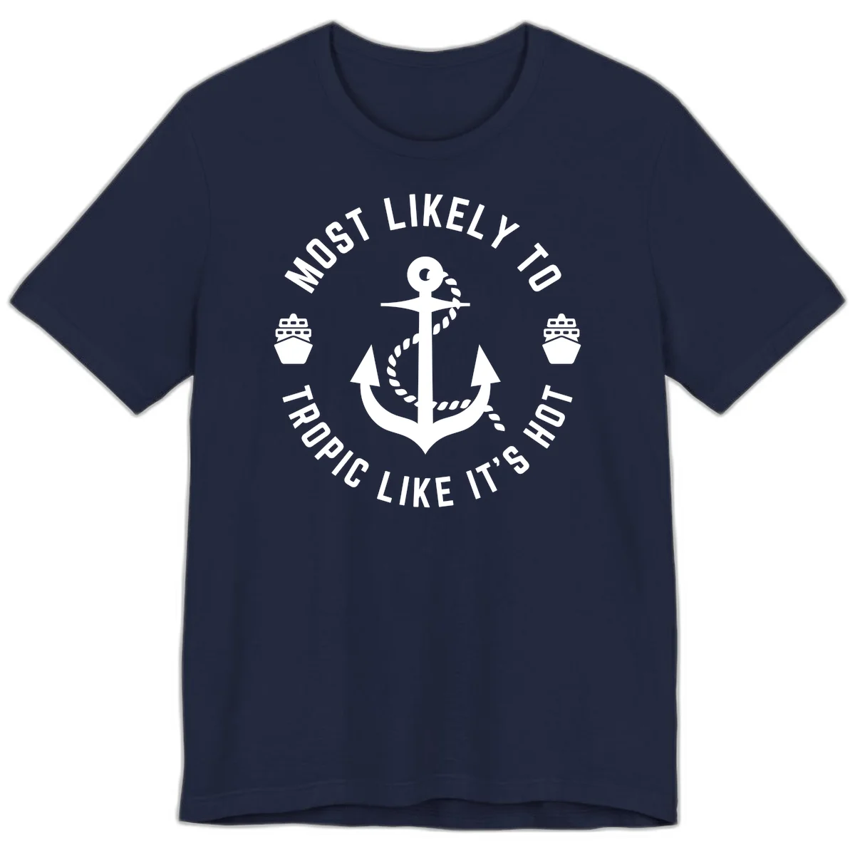 Most Likely To Tropical Like It's Hot Premium T-Shirt in Navy