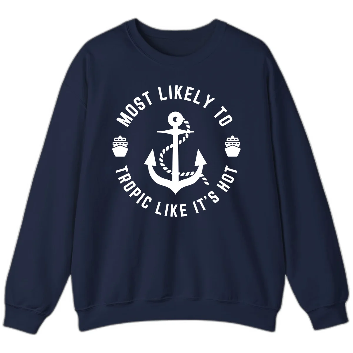 Most Likely To Tropical Like It's Hot Sweatshirt in Navy