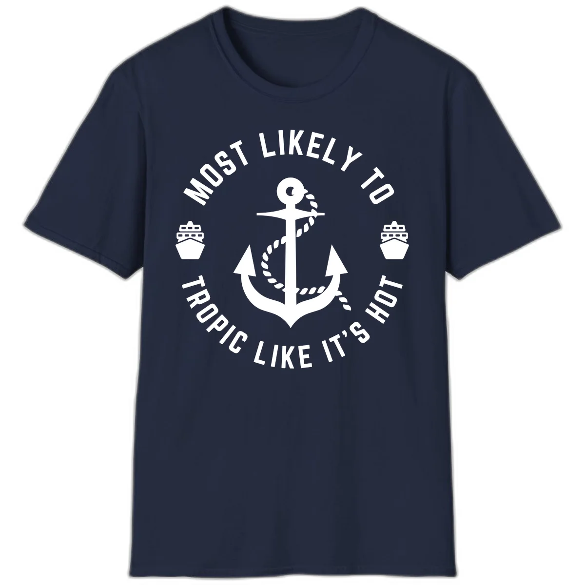 Most Likely To Tropical Like It's Hot T-Shirt in Navy