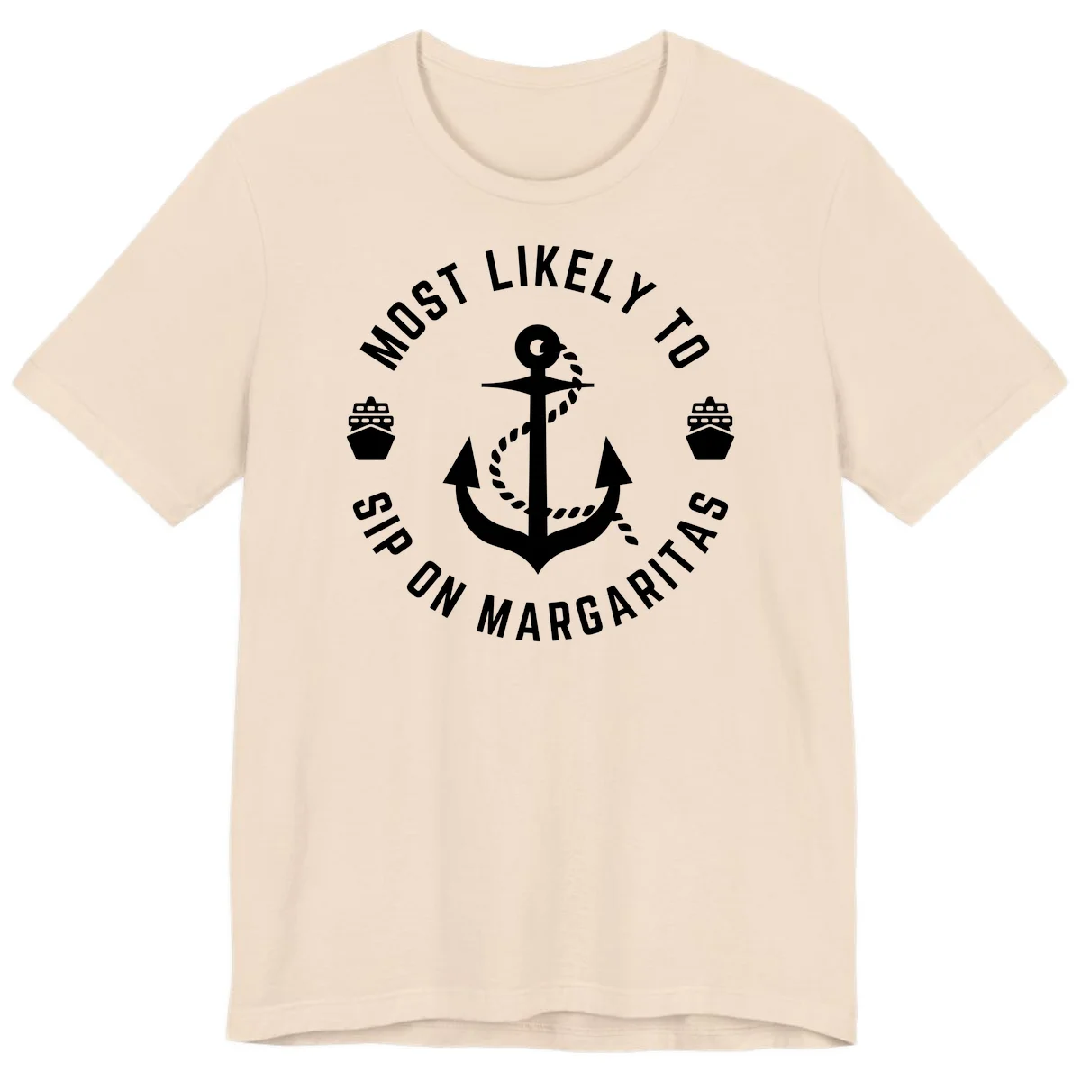 Most Likely To Ship On Margaritas Premium T-Shirt in Soft Cream