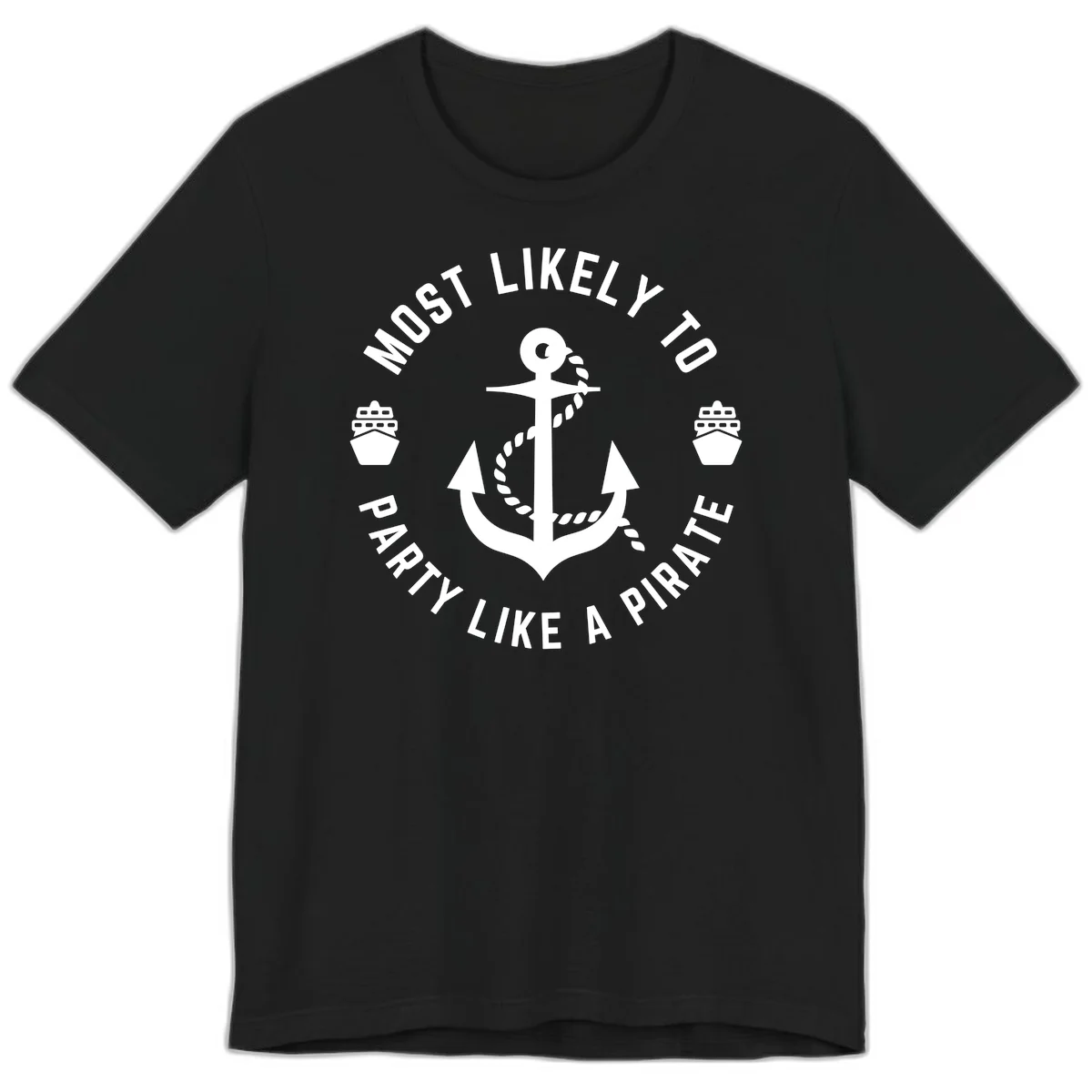 Most Likely To Party Like A Pirate Premium T-Shirt in Black
