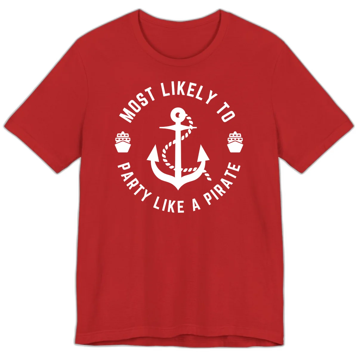 Most Likely To Party Like A Pirate Premium T-Shirt in Red