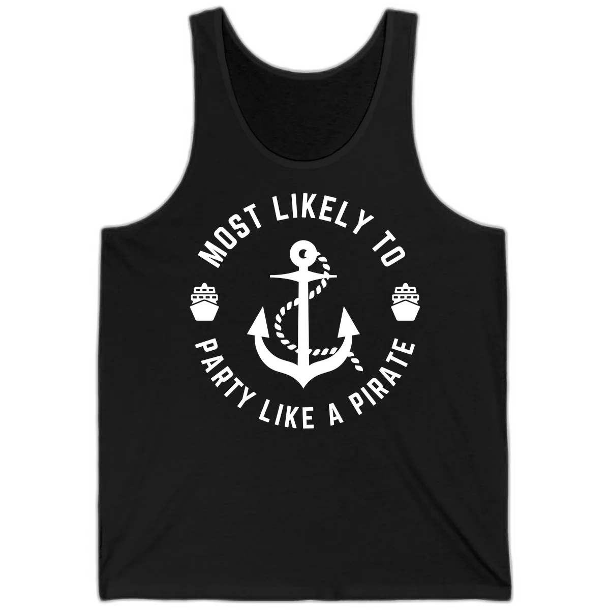 Most Likely To Party Like A Pirate Tank Top in Black
