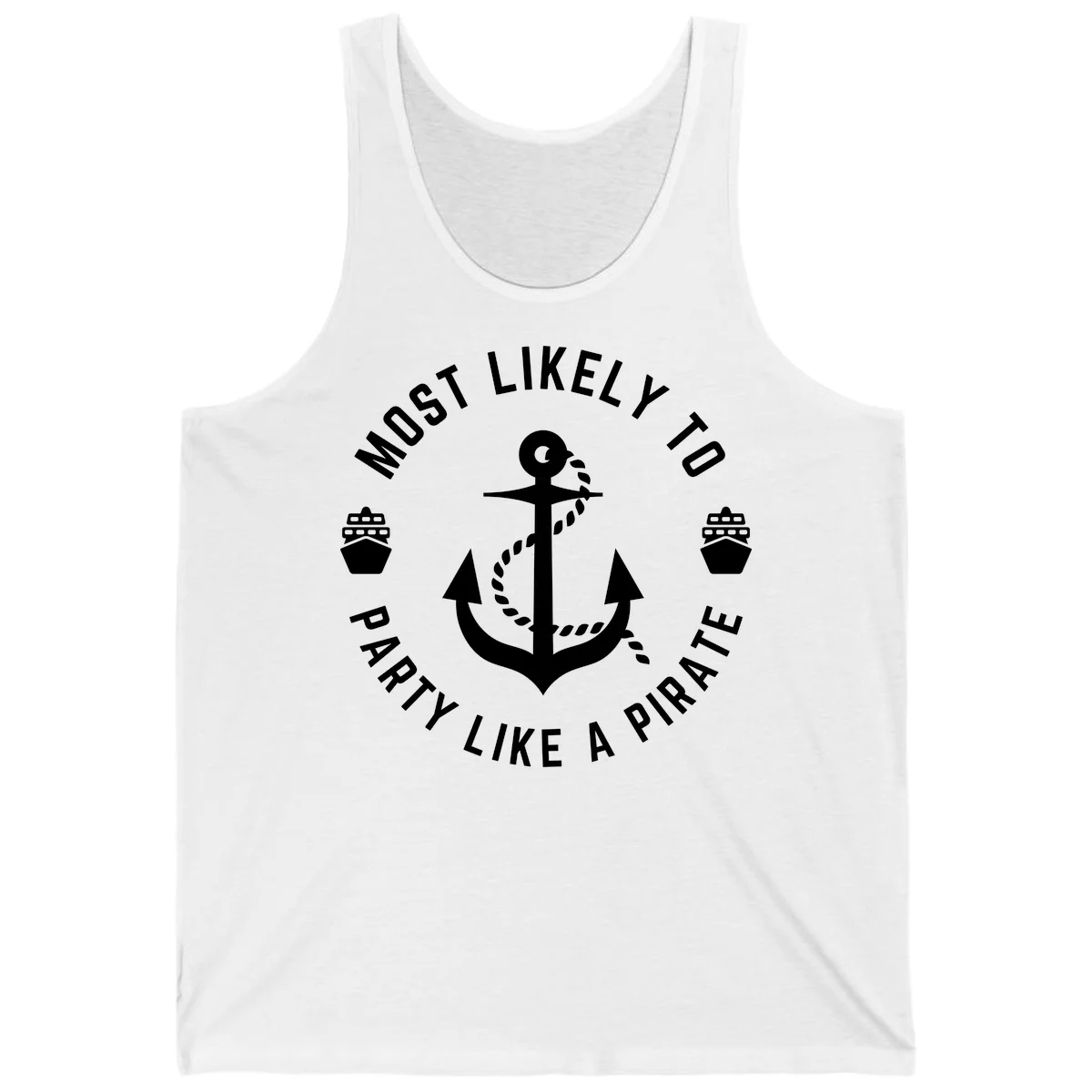 Most Likely To Party Like A Pirate Tank Top in White