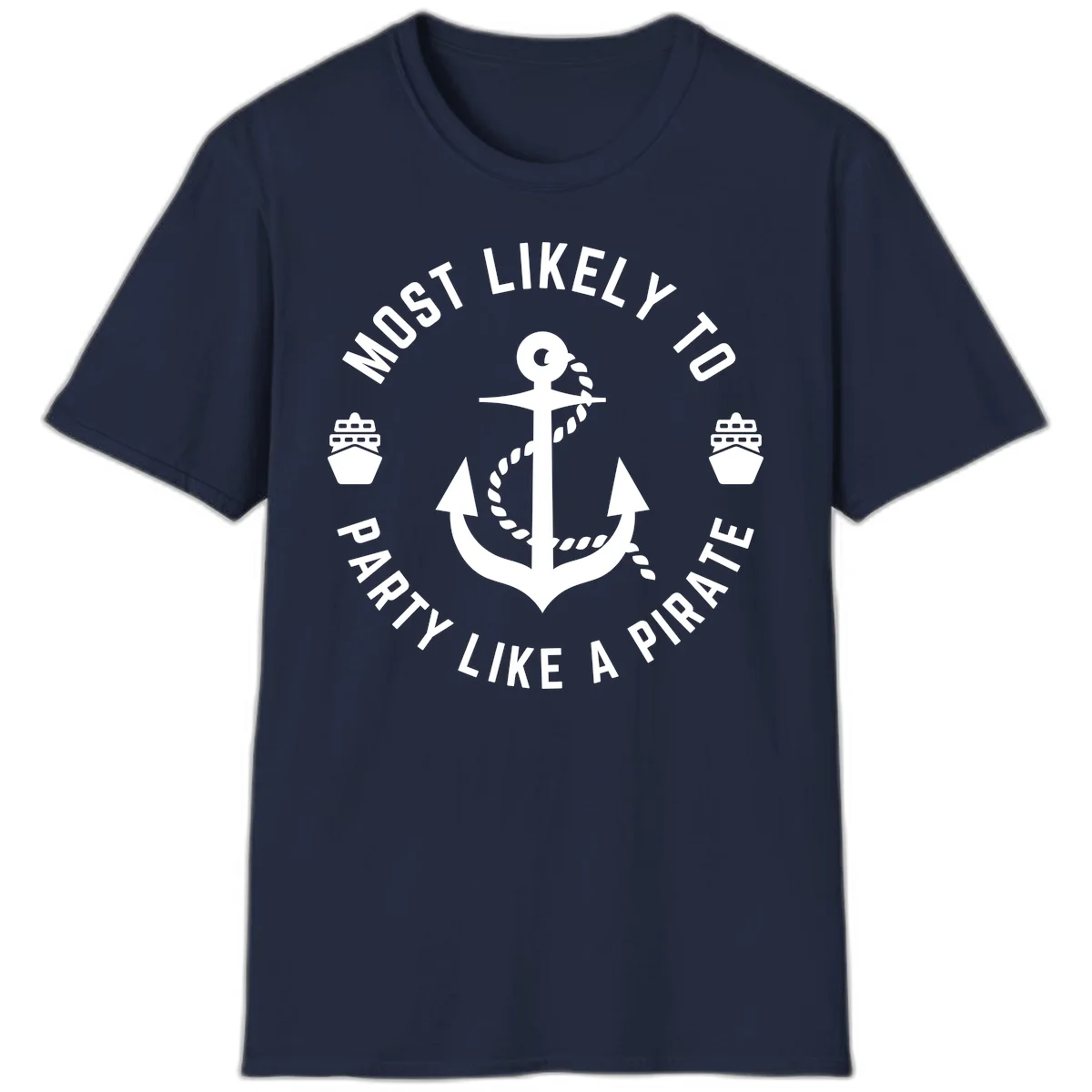 Most Likely To Party Like A Pirate T-Shirt in Navy