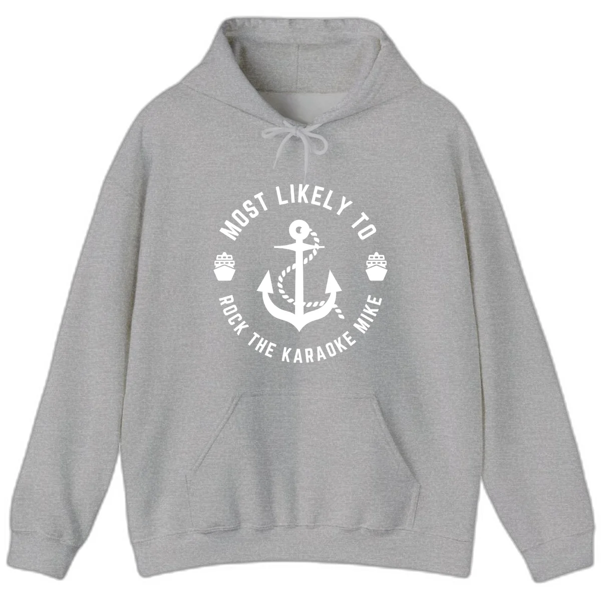 Most Likely To Rock The Karaoke Cruise Hoodie in Sport Grey