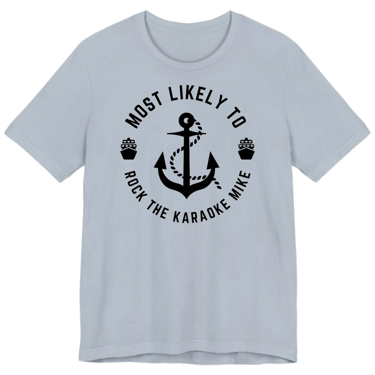 Most Likely To Rock The Karaoke Cruise Premium T-Shirt in Light Blue