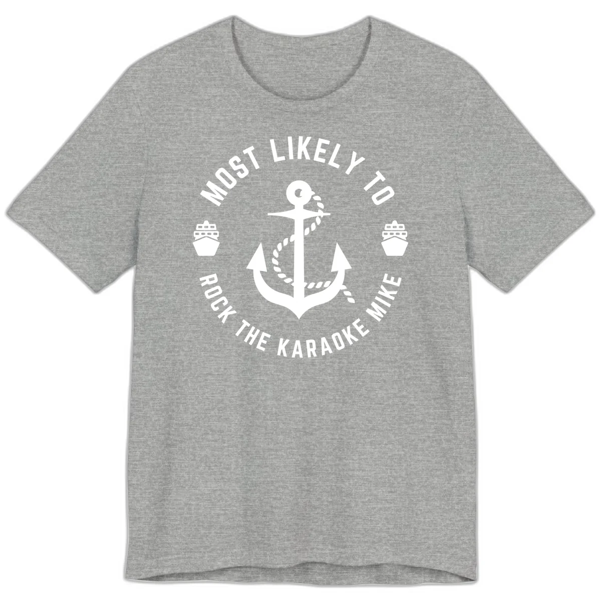 Most Likely To Rock The Karaoke Cruise Premium T-Shirt in Athletic Heather