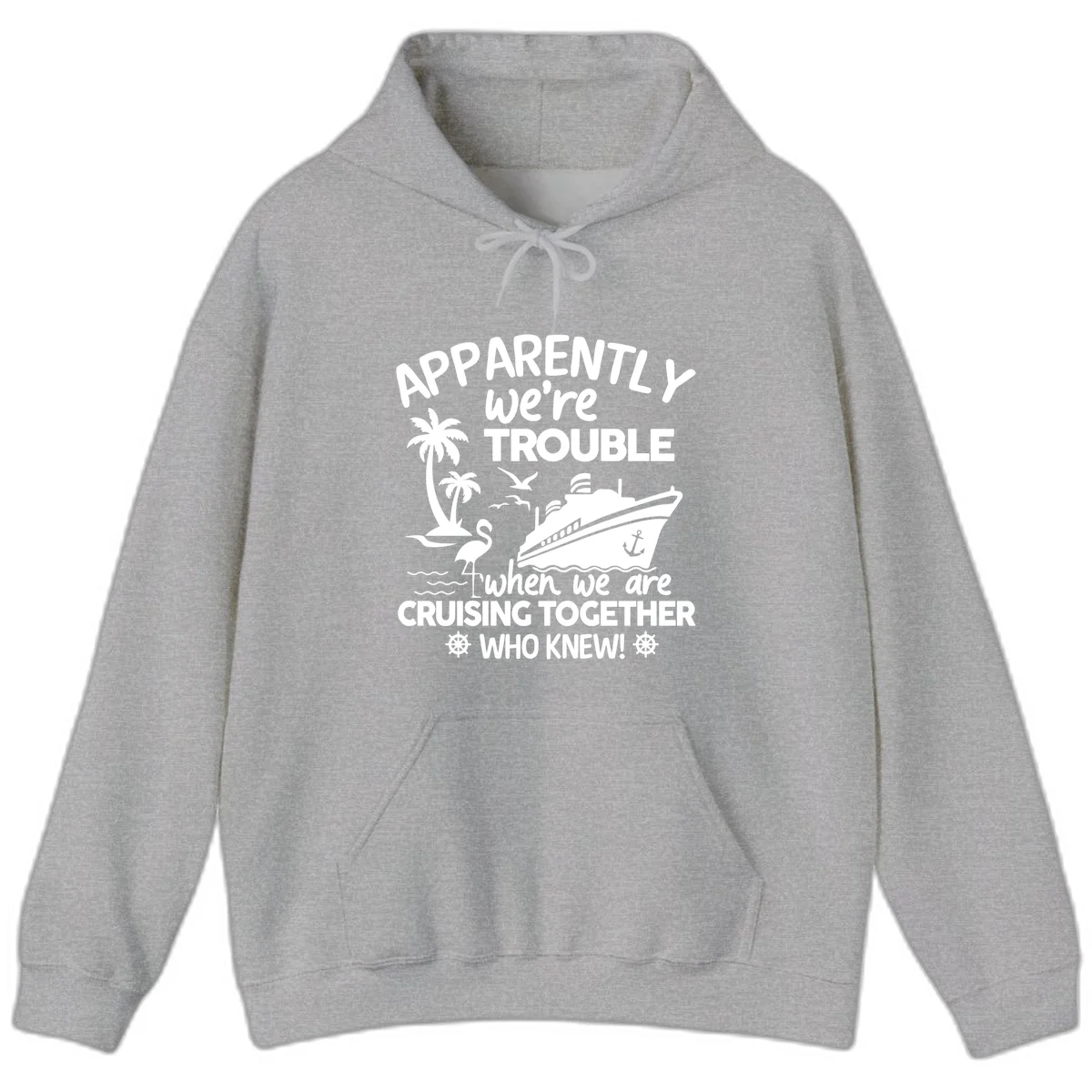 Apparently We're Trouble Cruising Together Hoodie in Sport Grey