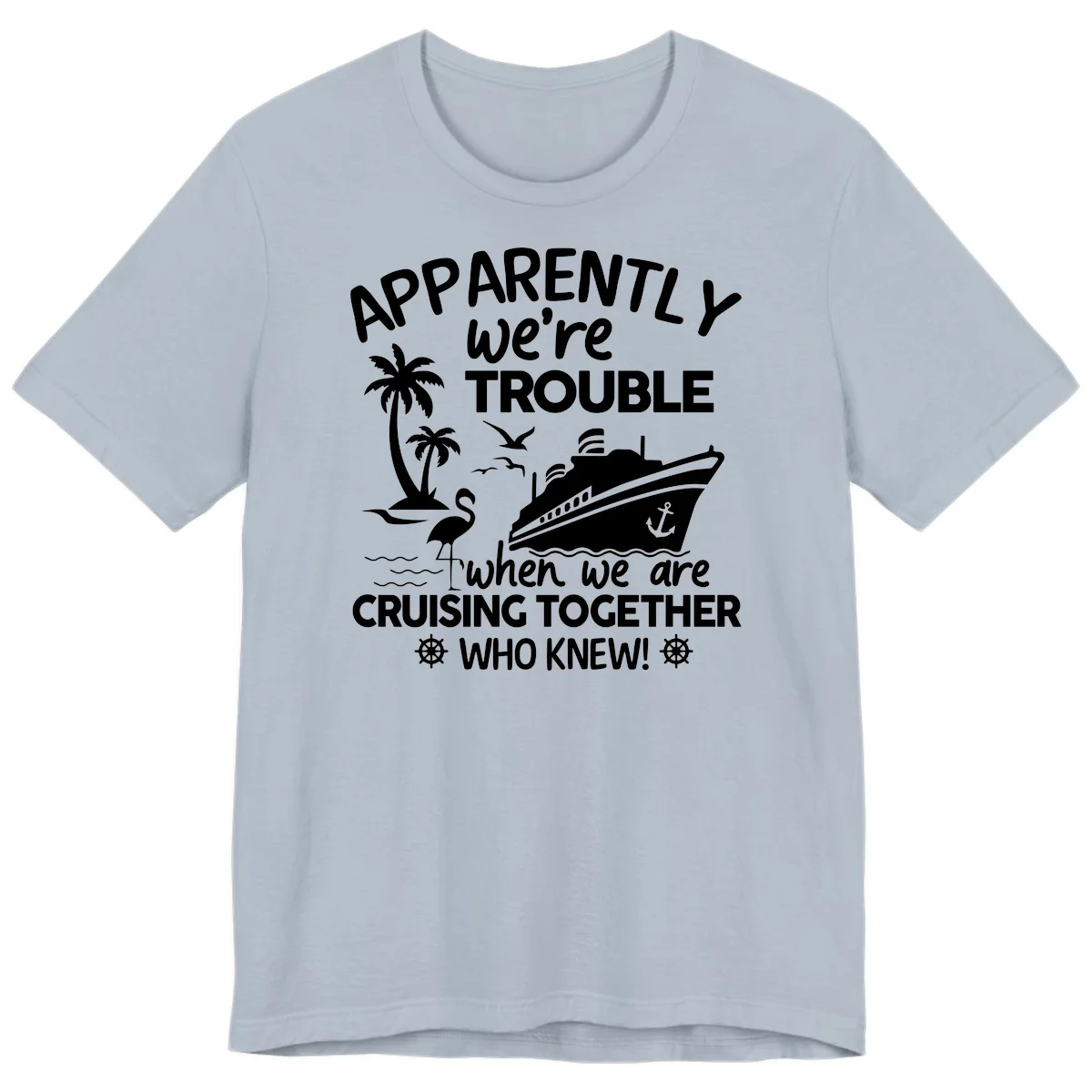 Apparently We're Trouble Cruising Together Premium T-Shirt in Light Blue
