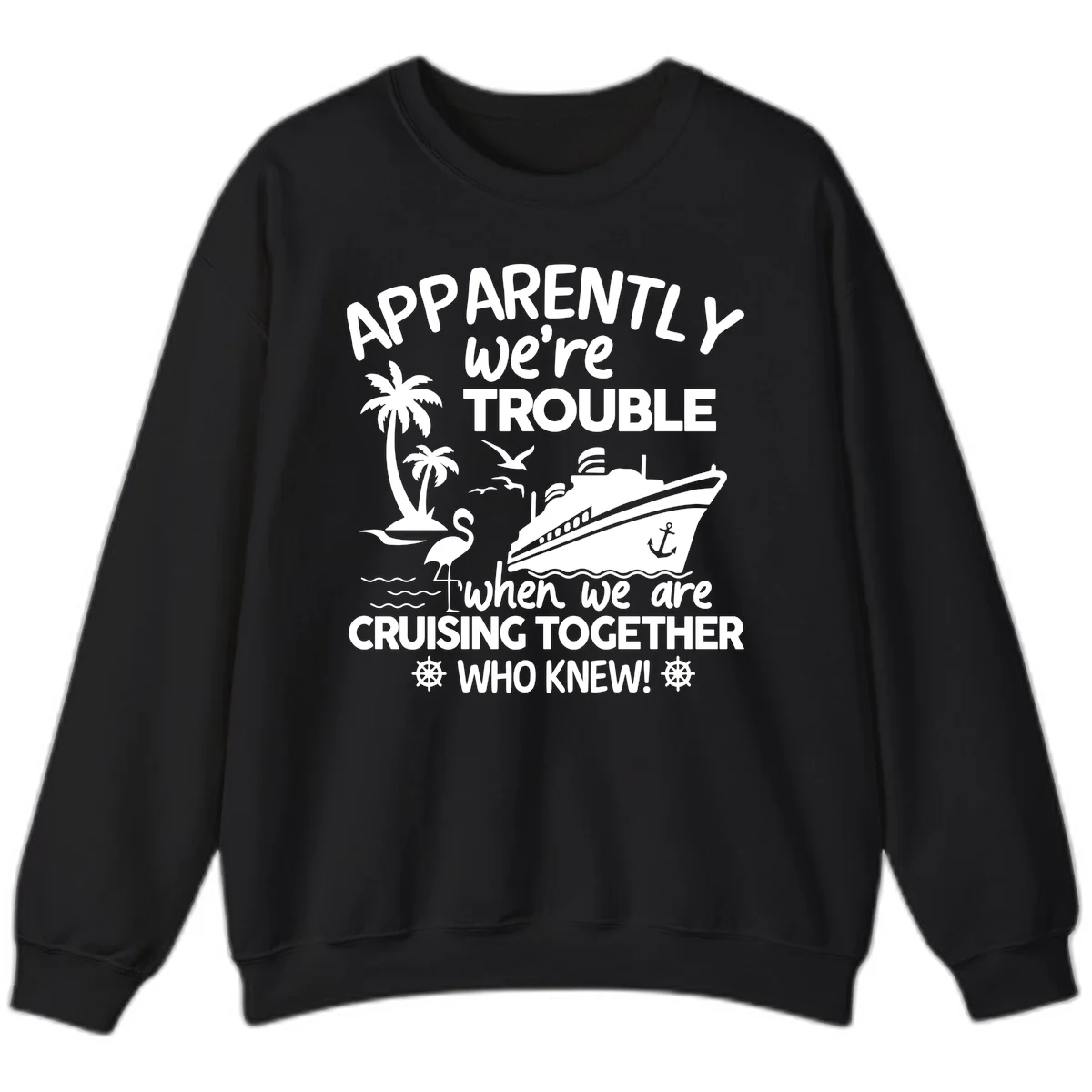 Apparently We're Trouble Cruising Together Sweatshirt in Black
