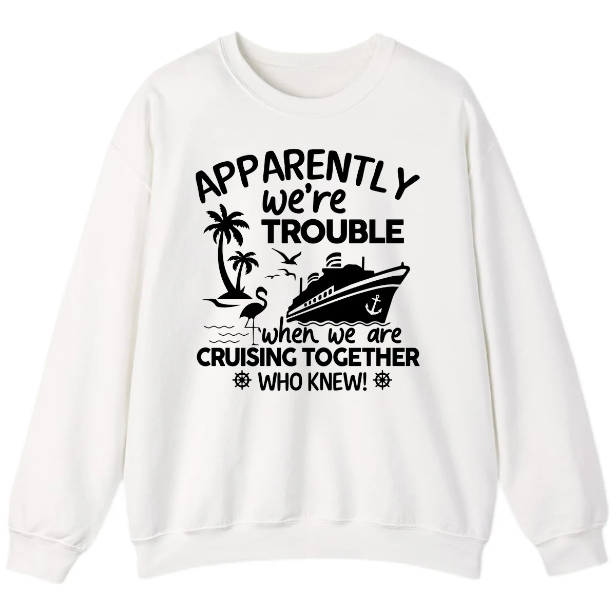 Apparently We're Trouble Cruising Together Sweatshirt in White