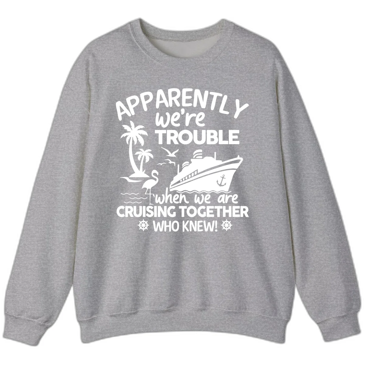 Apparently We're Trouble Cruising Together Sweatshirt in Sport Grey