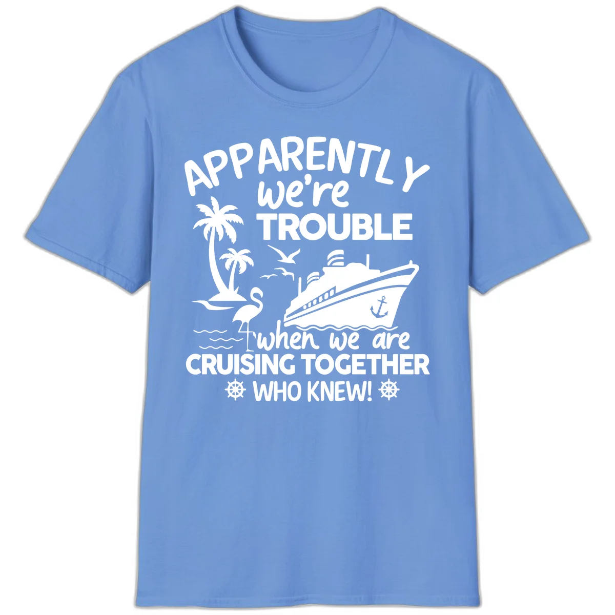 Apparently We're Trouble Cruising Together T-Shirt in Carolina Blue