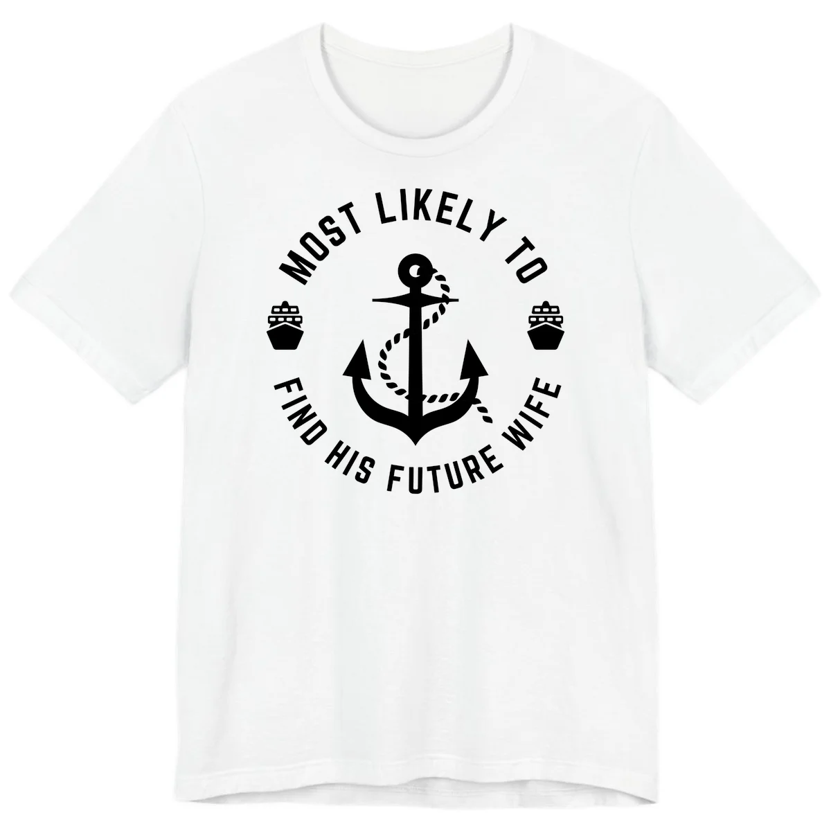 Most Likely To Find His Future Where Premium T-Shirt in White