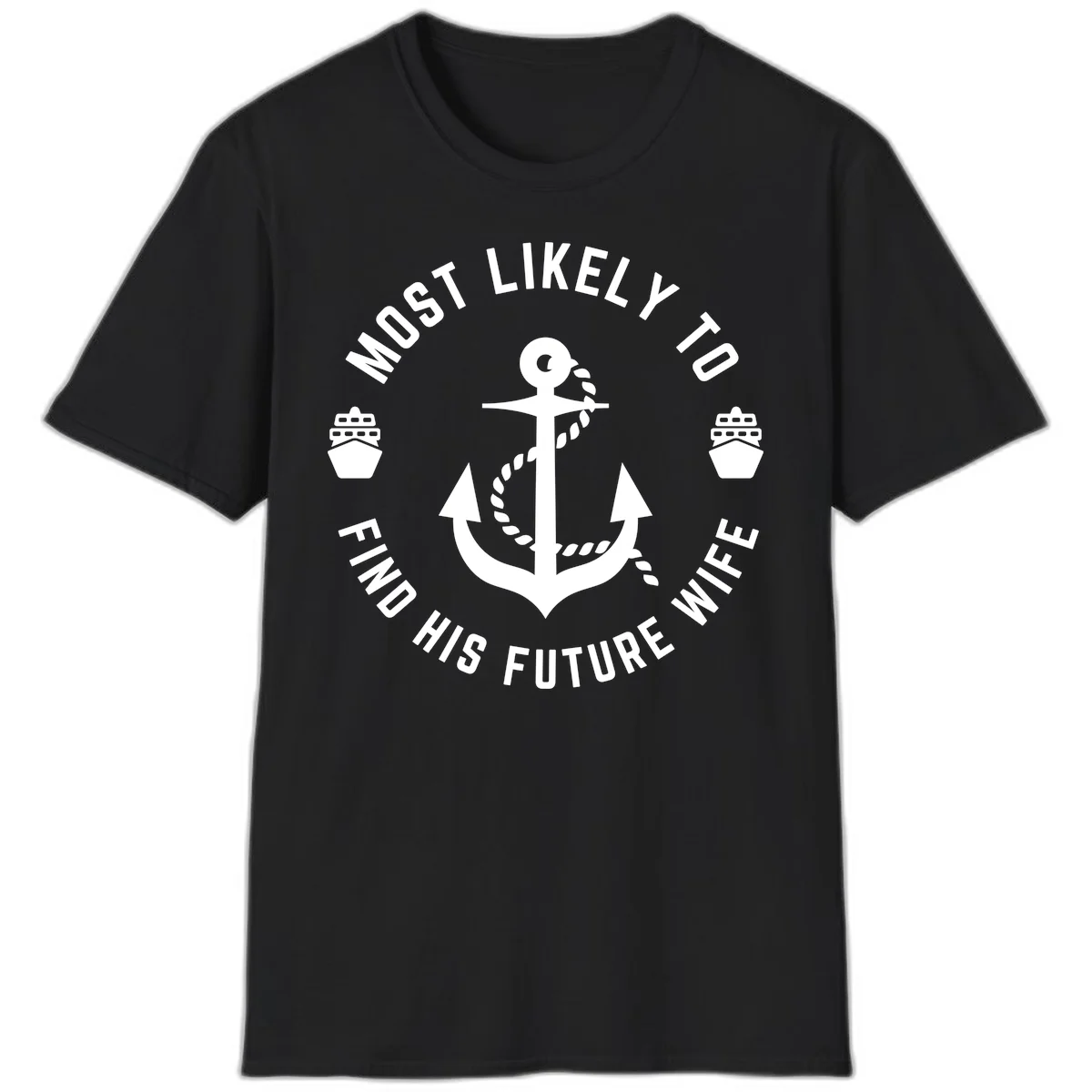 Most Likely To Find His Future Where T-Shirt in Black