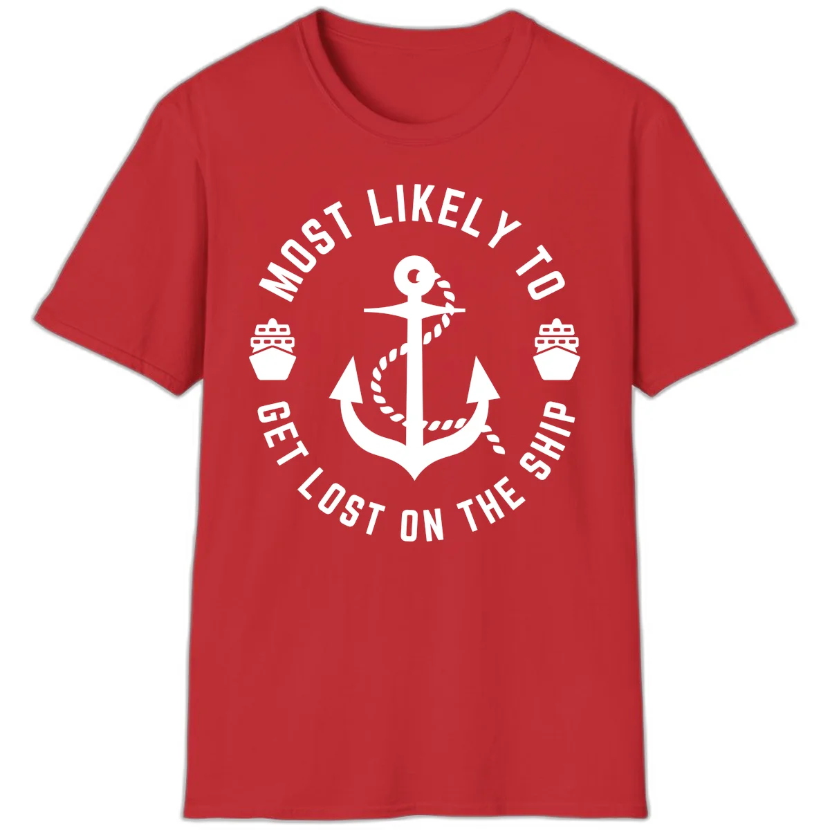 Most Likely To Get Lost On The Ship T-Shirt in Red