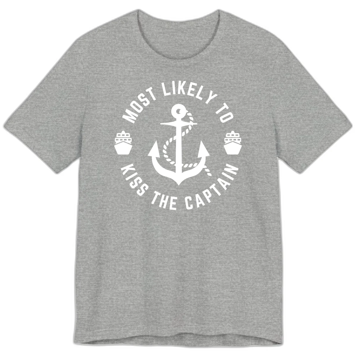Most Likely To Kiss The Captain Ahoy Premium T-Shirt in Athletic Heather
