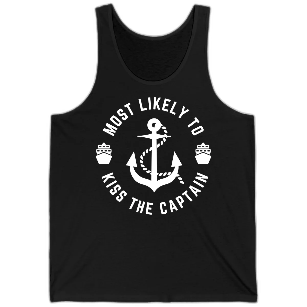 Most Likely To Kiss The Captain Ahoy Tank in Black