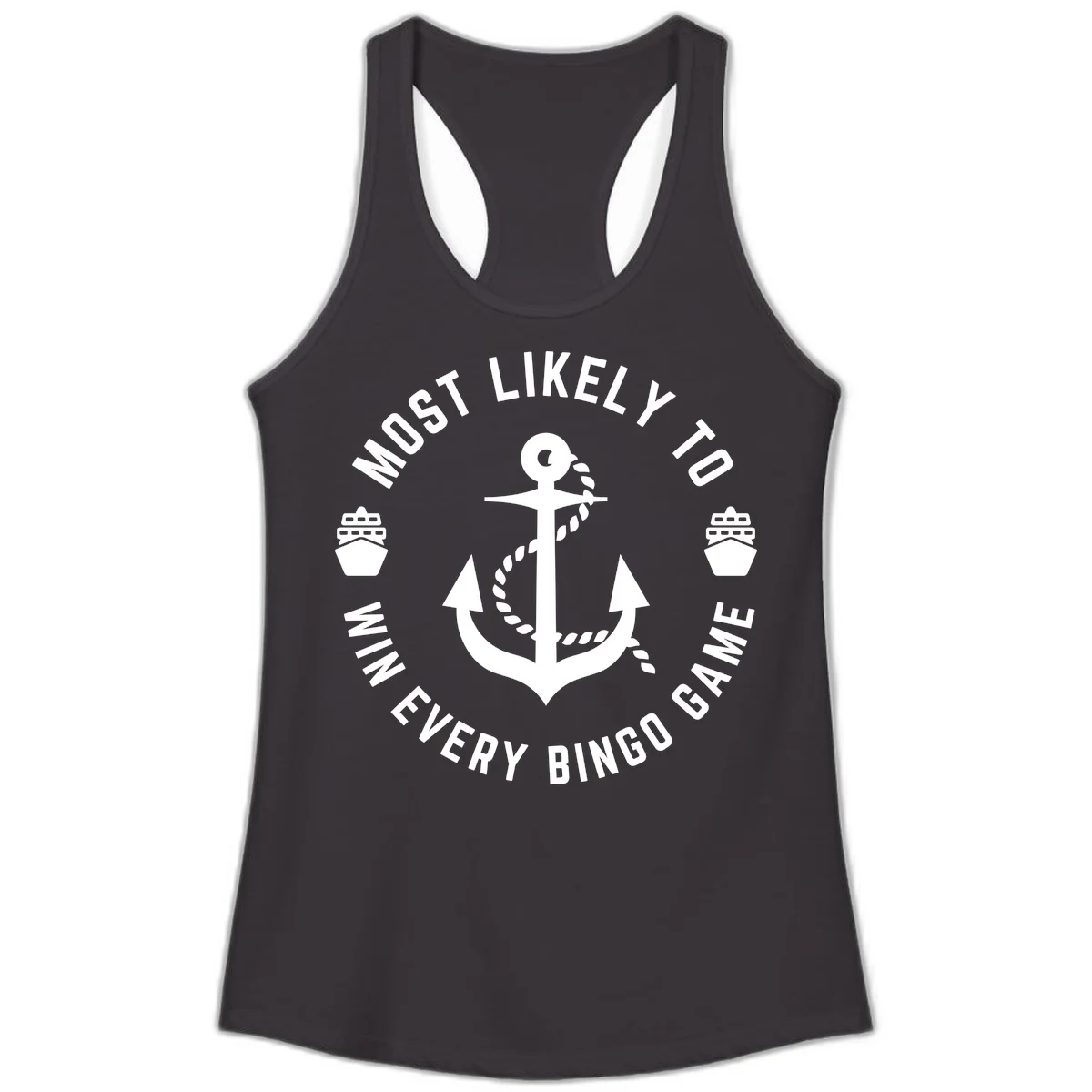 Most Likely To Win Every Bingo Game Ladies Tank in Black