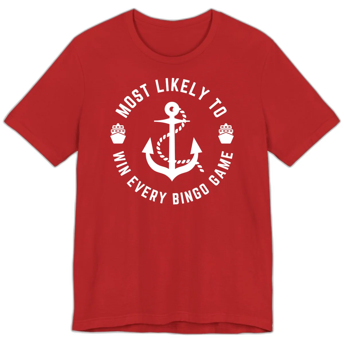 Most Likely To Win Every Bingo Game Premium T-Shirt in Red