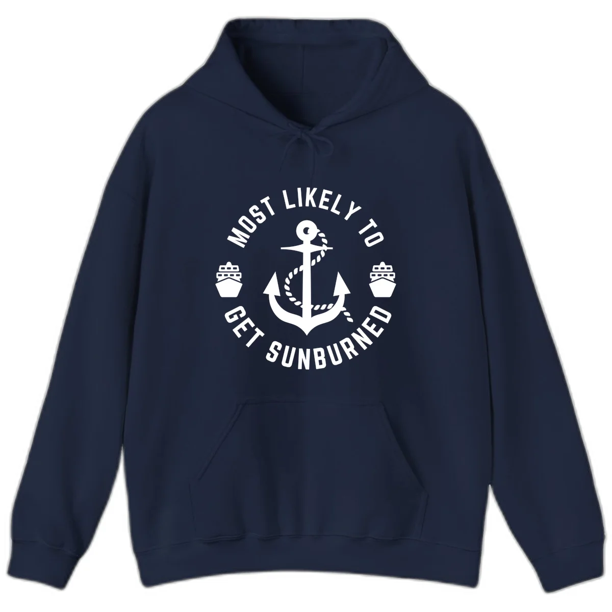 Most Likely To Get Sunburned Hoodie in Navy