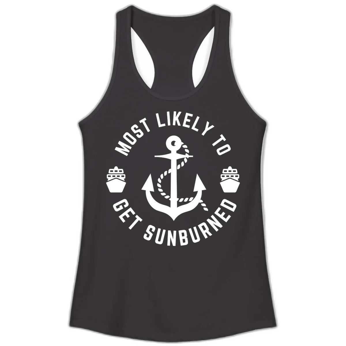 Most Likely To Get Sunburned Ladies Tank in Black
