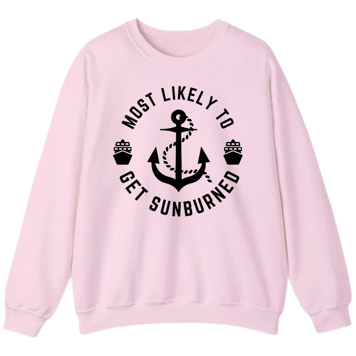 Most Likely To Get Sunburned Sweatshirt in Light Pink