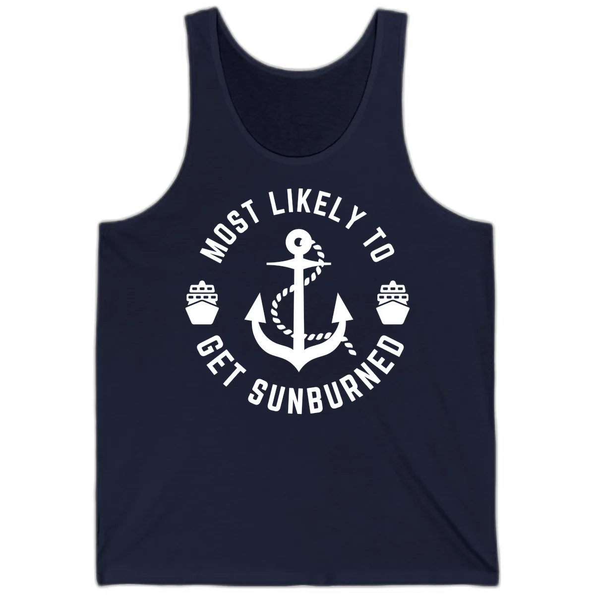 Most Likely To Get Sunburned Tank in Navy