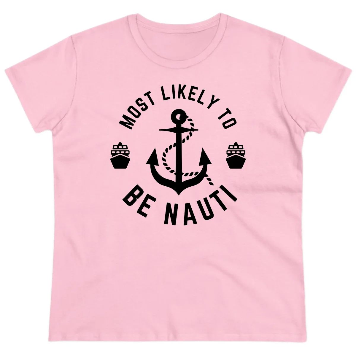 Most Likely To Be Nautical Ladies Tee in Light Pink