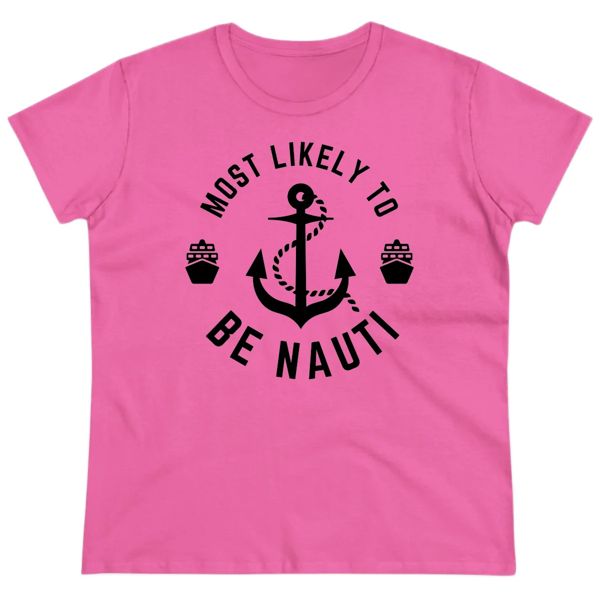 Most Likely To Be Nautical Ladies Tee in Azalea